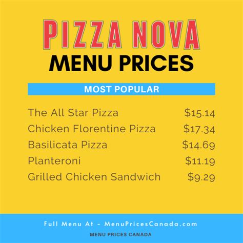 Pizza Nova Canada Price